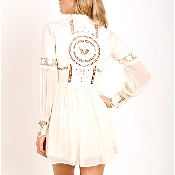 Free People In Dreamland Mini Dress in Wood Ash. Size XS. NWOT - Picture 3 of 12